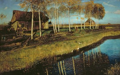 Manhã de outono no canal de Otto Modersohn